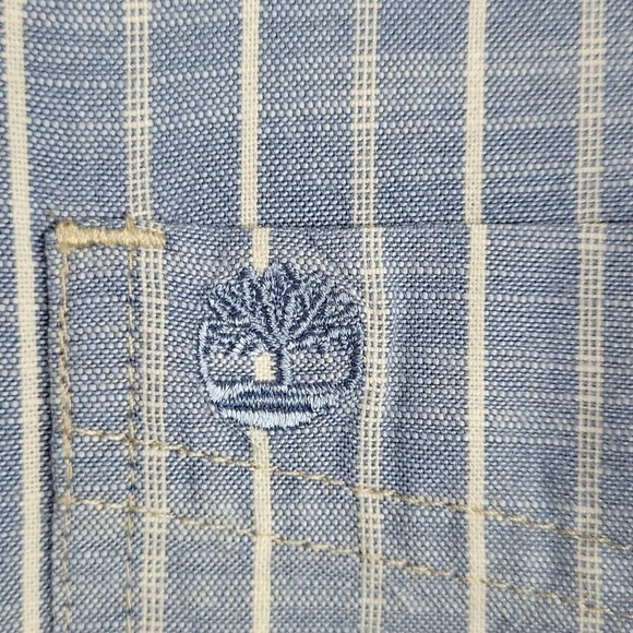 Men's Timberland Blue Striped Button Down Long sleeves Shirt Large